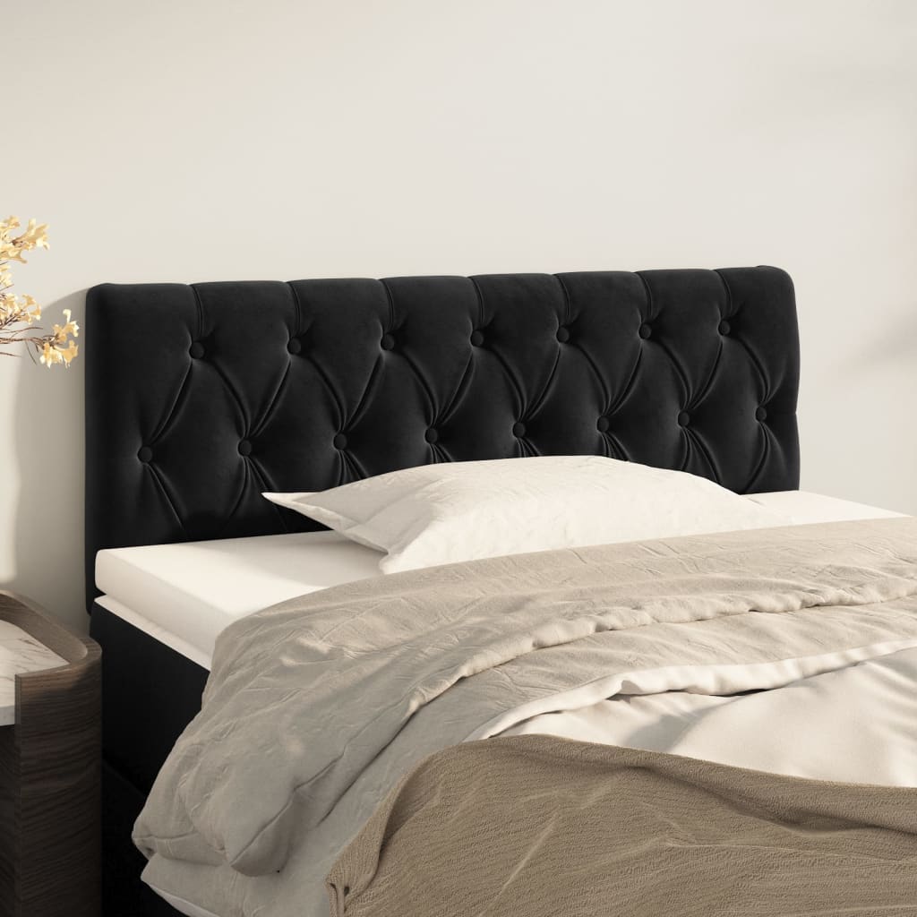 Headboard Black 100x7x78/88 cm Velvet