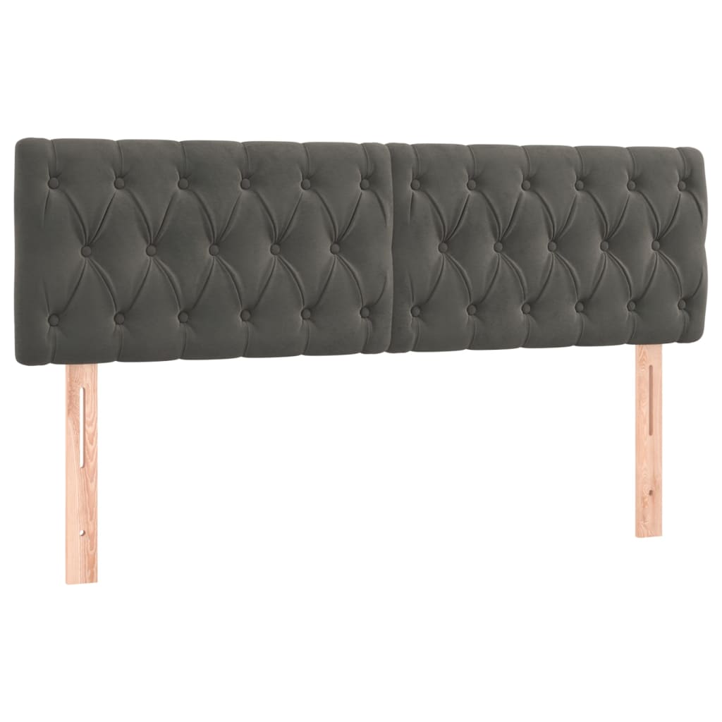 Headboards 2 pcs Dark Grey 72 cm Velvet