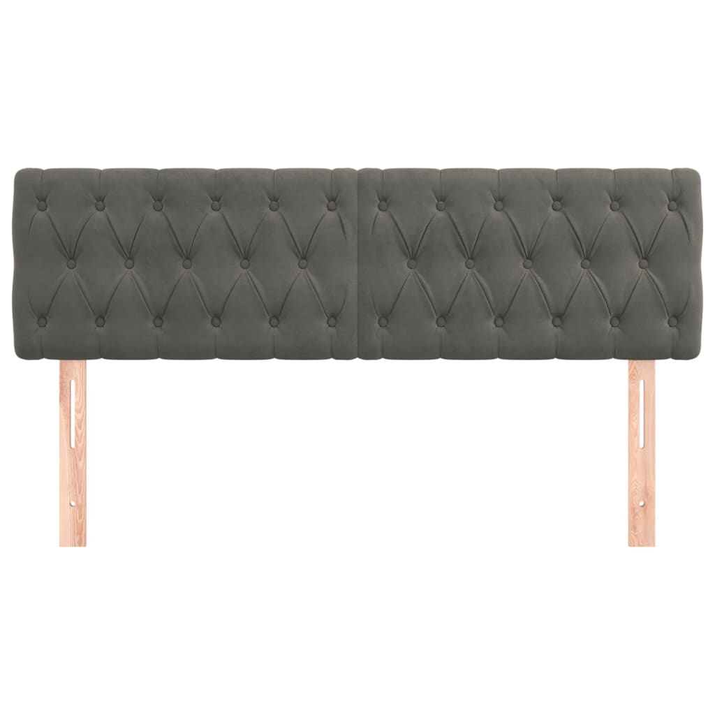 Headboards 2 pcs Dark Grey 72 cm Velvet