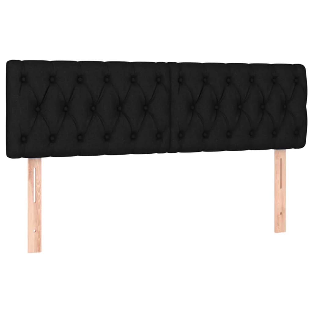 Headboards 2 pcs Black 80x7x78/88 cm Fabric