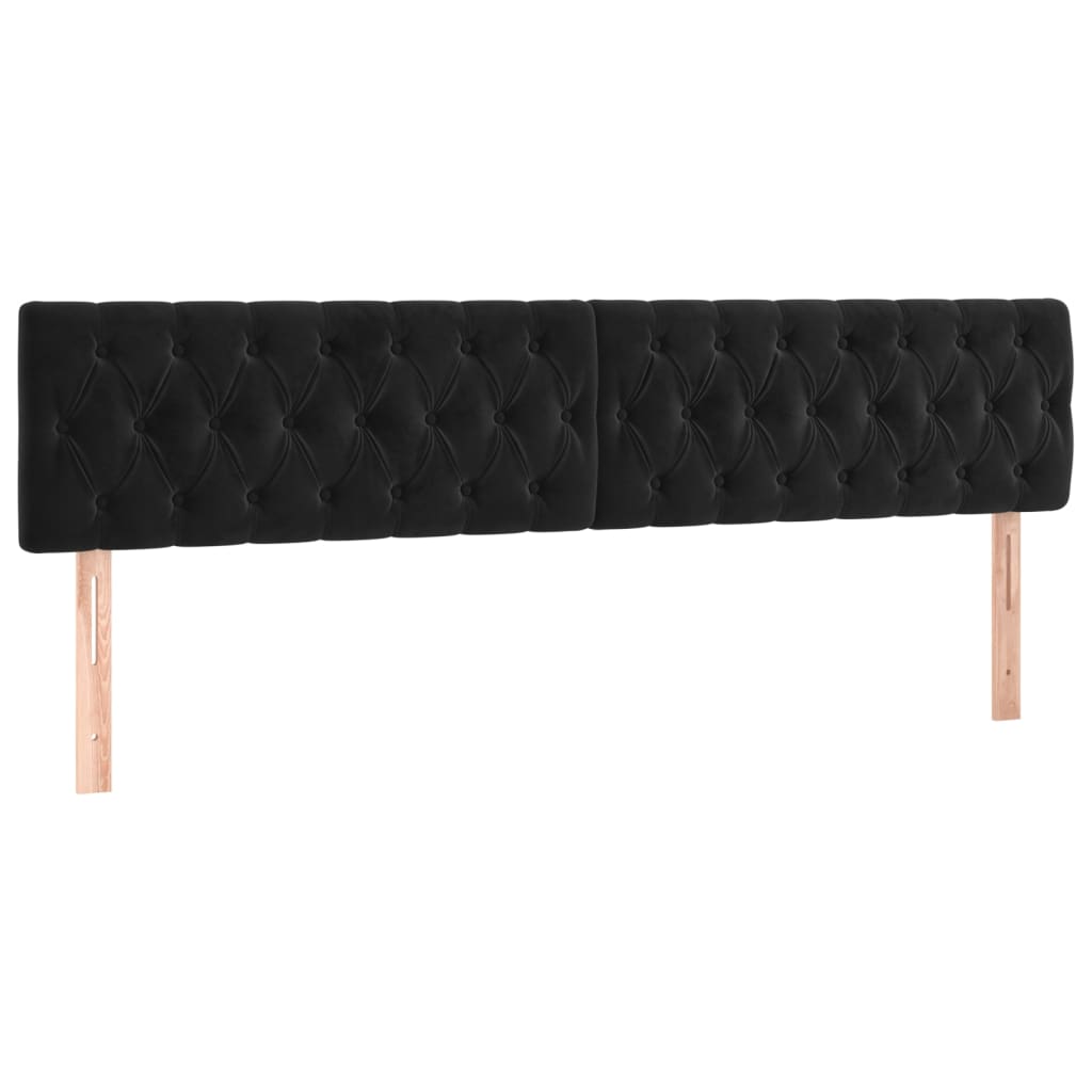 Headboards 2 pcs Black 100x7x78/88 cm Velvet