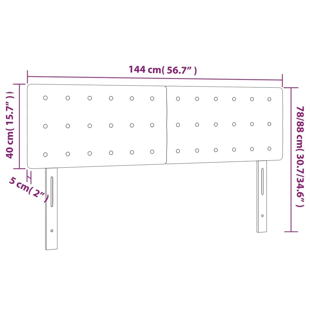 Headboards 2 pcs Black 72 cm Fabric