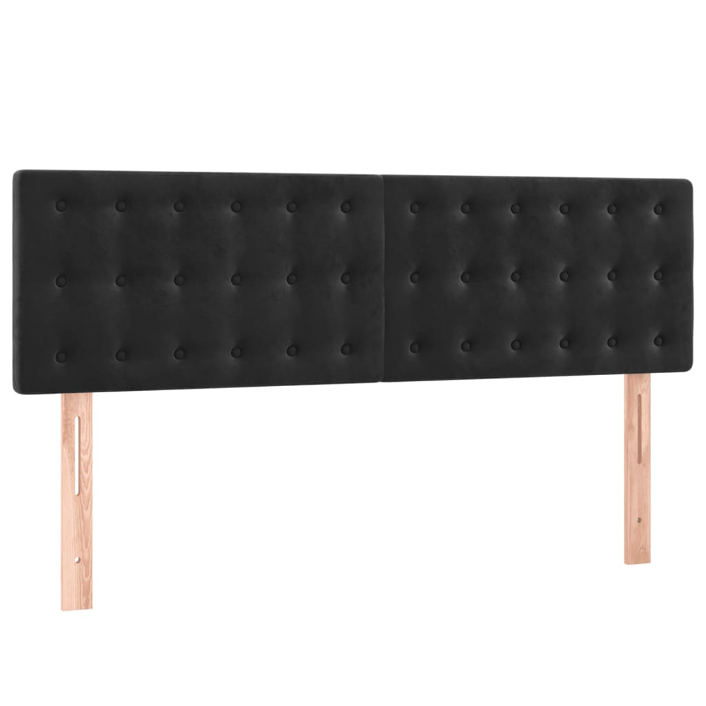 Headboards 2 pcs Black 72x5x78/88 cm Velvet