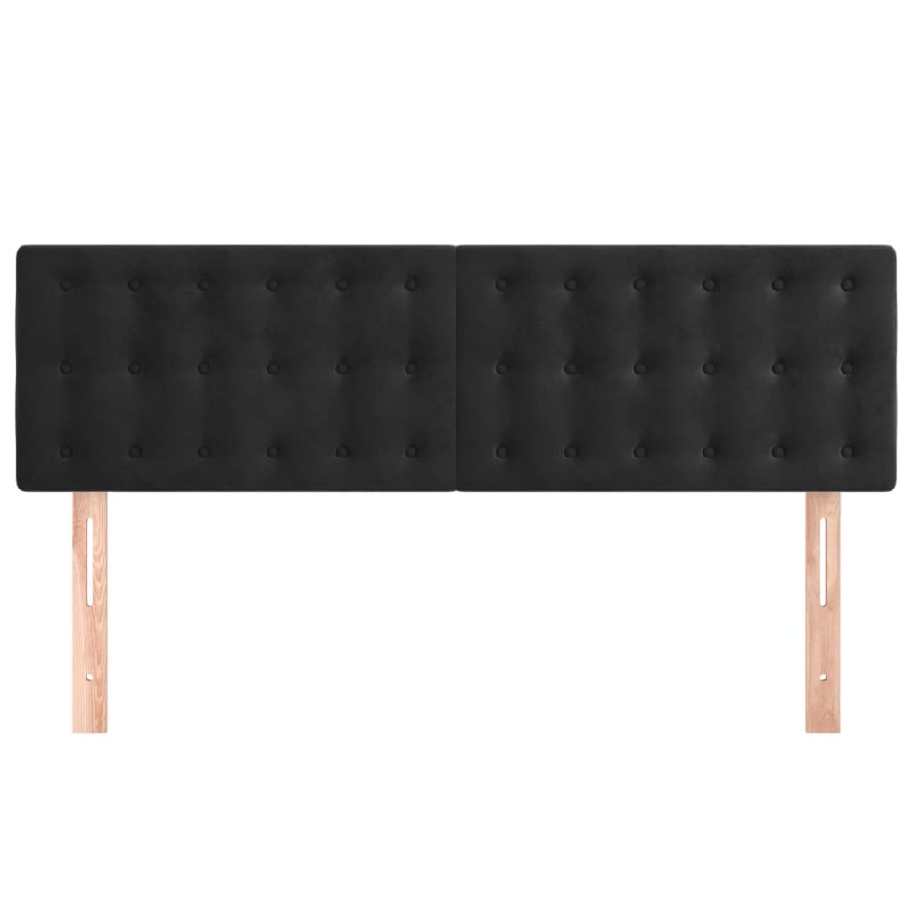 Headboards 2 pcs Black 72x5x78/88 cm Velvet