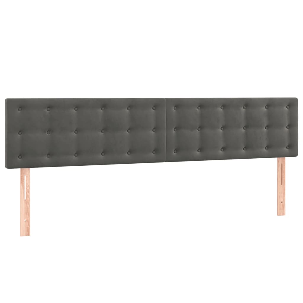 Headboards 2 pcs Dark Grey 100x5x78/88 cm Velvet