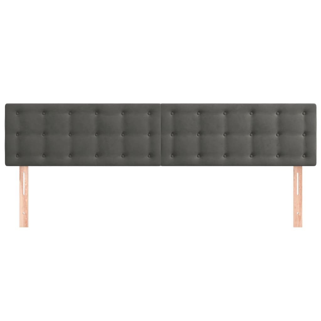 Headboards 2 pcs Dark Grey 100x5x78/88 cm Velvet