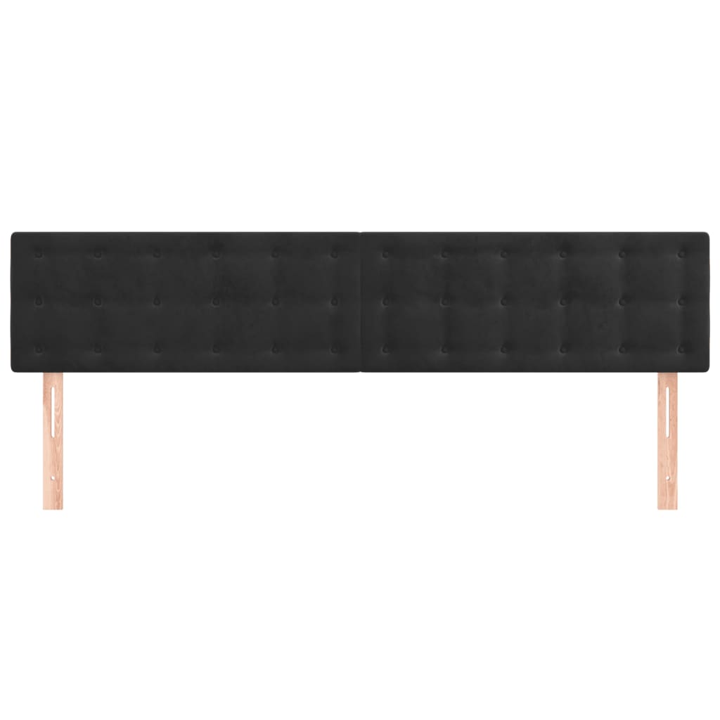 Headboards 2 pcs Black 100x5x78/88 cm Velvet