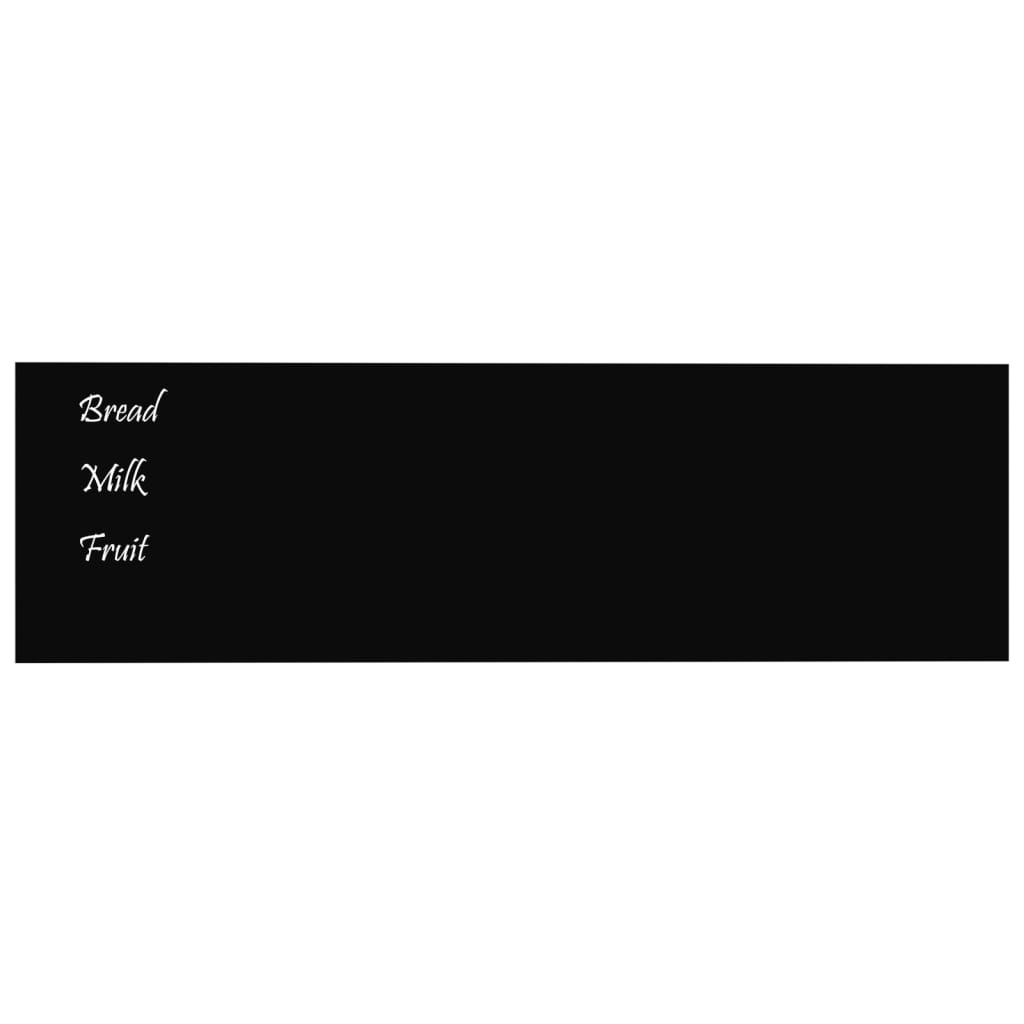 Wall-mounted Magnetic Board Black 100x30 cm Tempered Glass