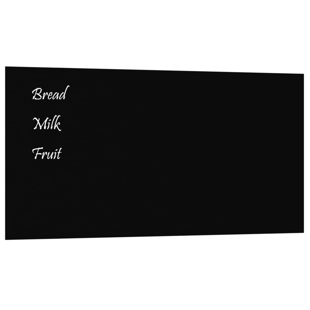 Wall-mounted Magnetic Board Black 80x40 cm Tempered Glass