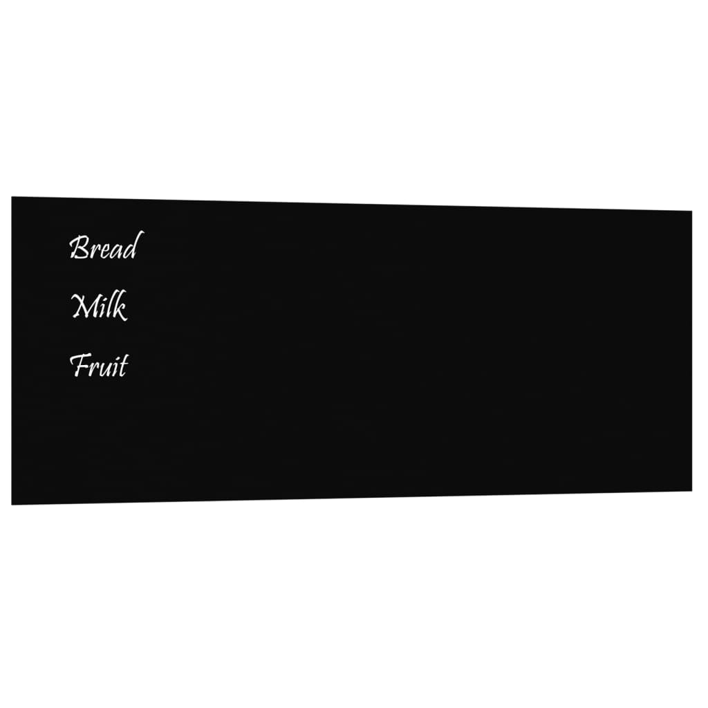 Wall-mounted Magnetic Board Black 100x40 cm Tempered Glass