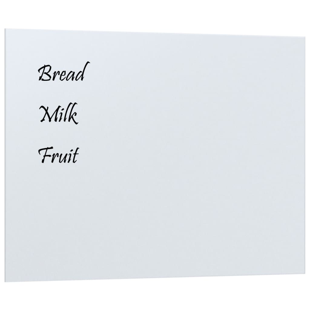 Wall-mounted Magnetic Board White 80x60 cm Tempered Glass