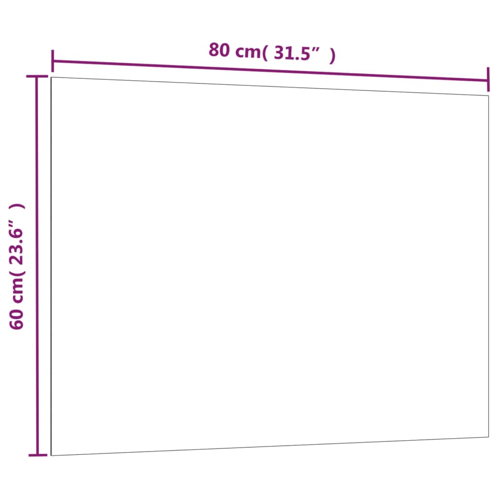 Wall-mounted Magnetic Board White 80x60 cm Tempered Glass