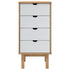 Drawer Cabinet OTTA Brown&White 45x39x90cm Solid Wood Pine