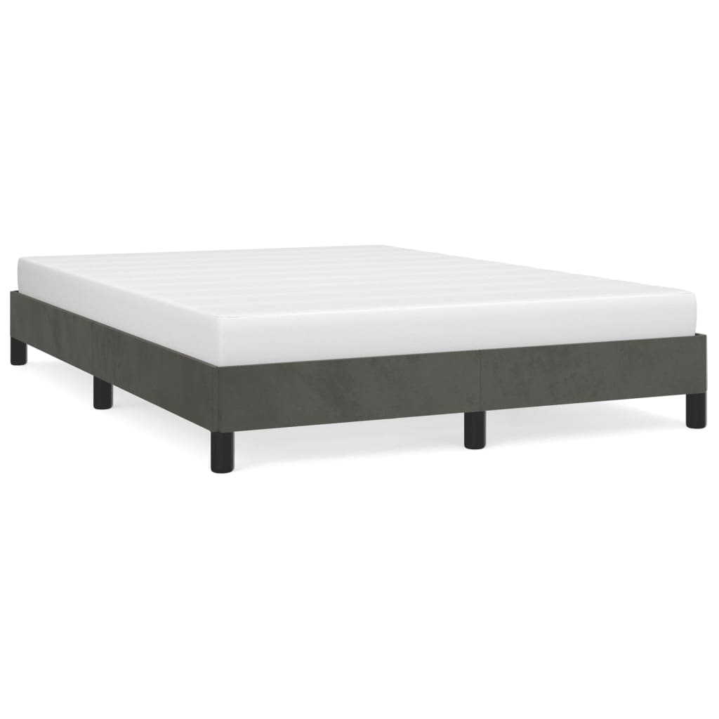 Bed Frame without Mattress Dark Grey 137x187 cm Double Velvet