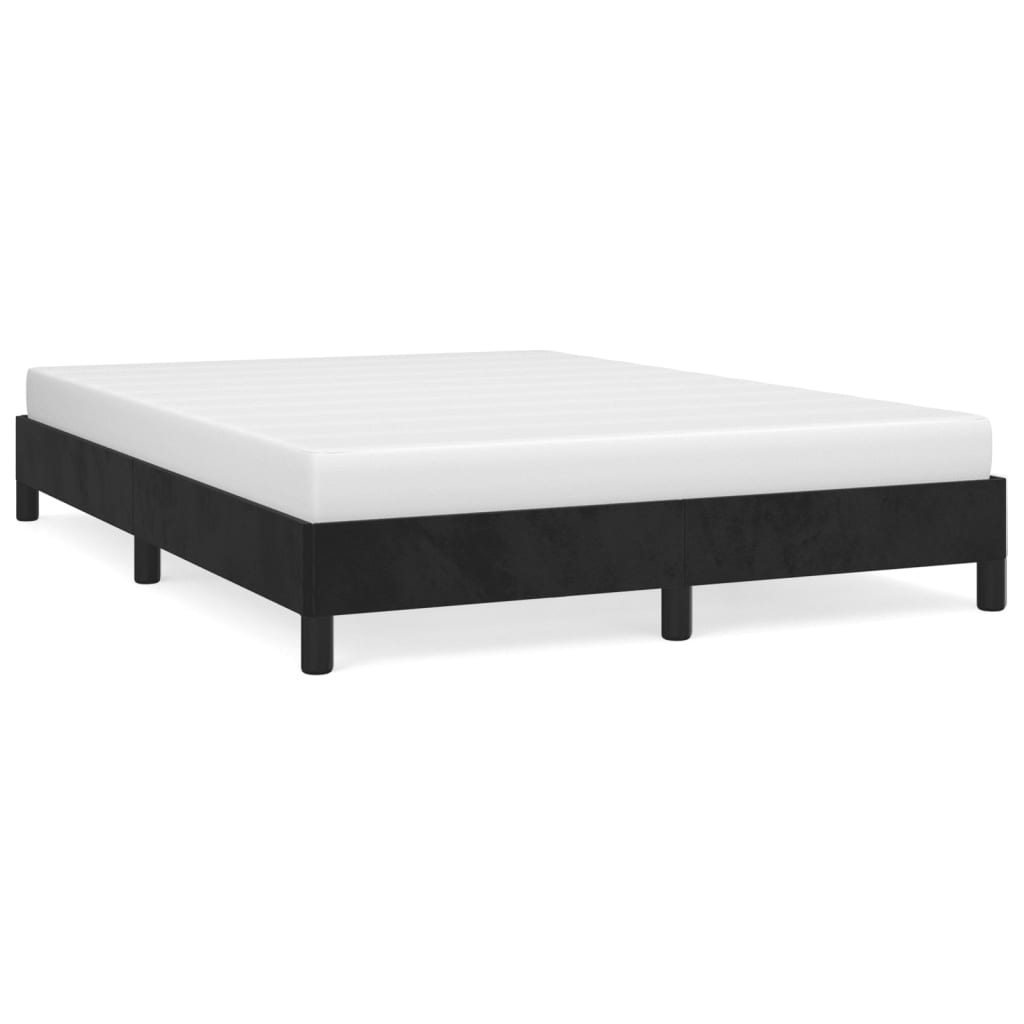 Bed Frame without Mattress Black 137x187 cm Double Velvet