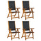 Folding Garden Chairs 4 pcs Solid Wood Acacia and Textilene