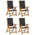 Folding Garden Chairs 4 pcs Solid Wood Acacia and Textilene