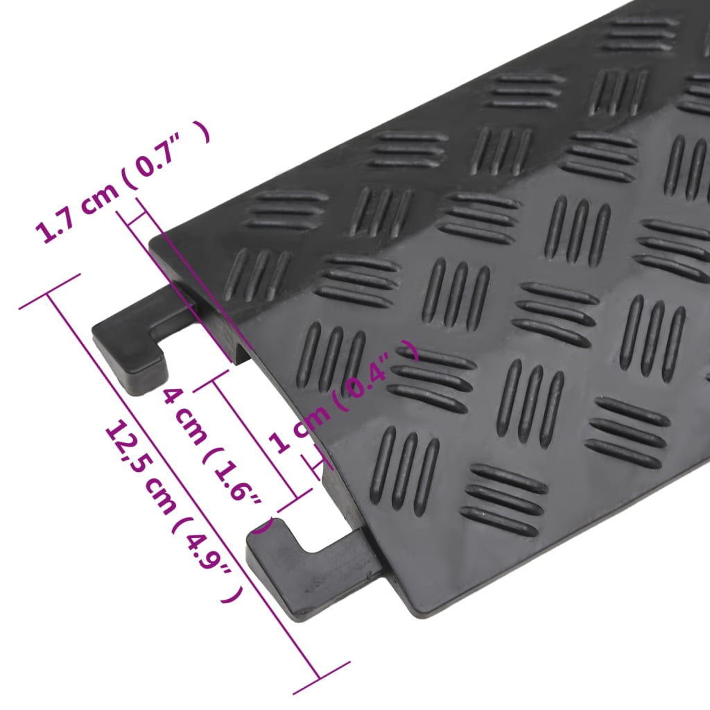 Cable Protector Ramps 2 pcs 98.5 cm Black