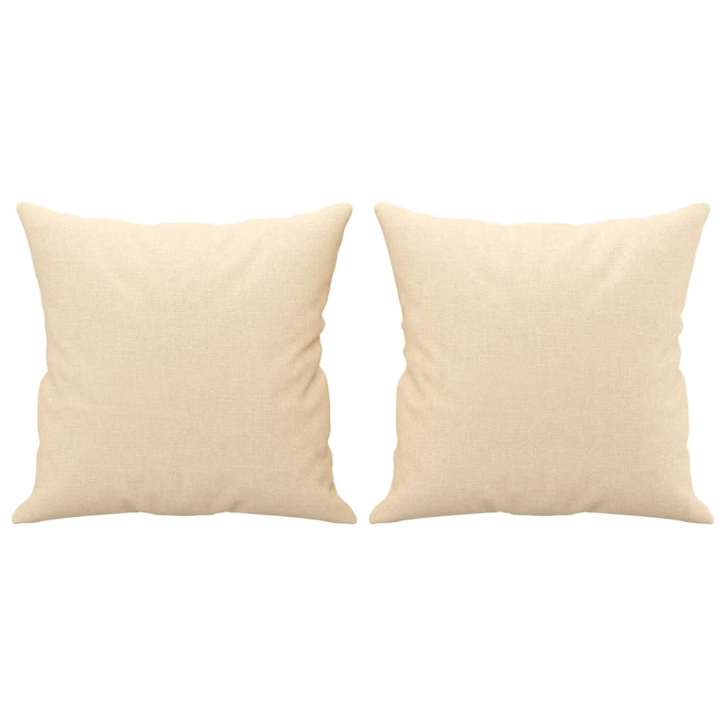 Throw Pillows 2 pcs Cream 40x40 cm Fabric