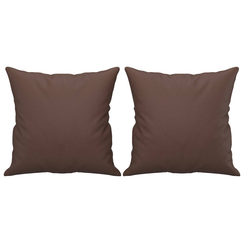 Throw Pillows 2 pcs Brown 40x40 cm Faux Leather