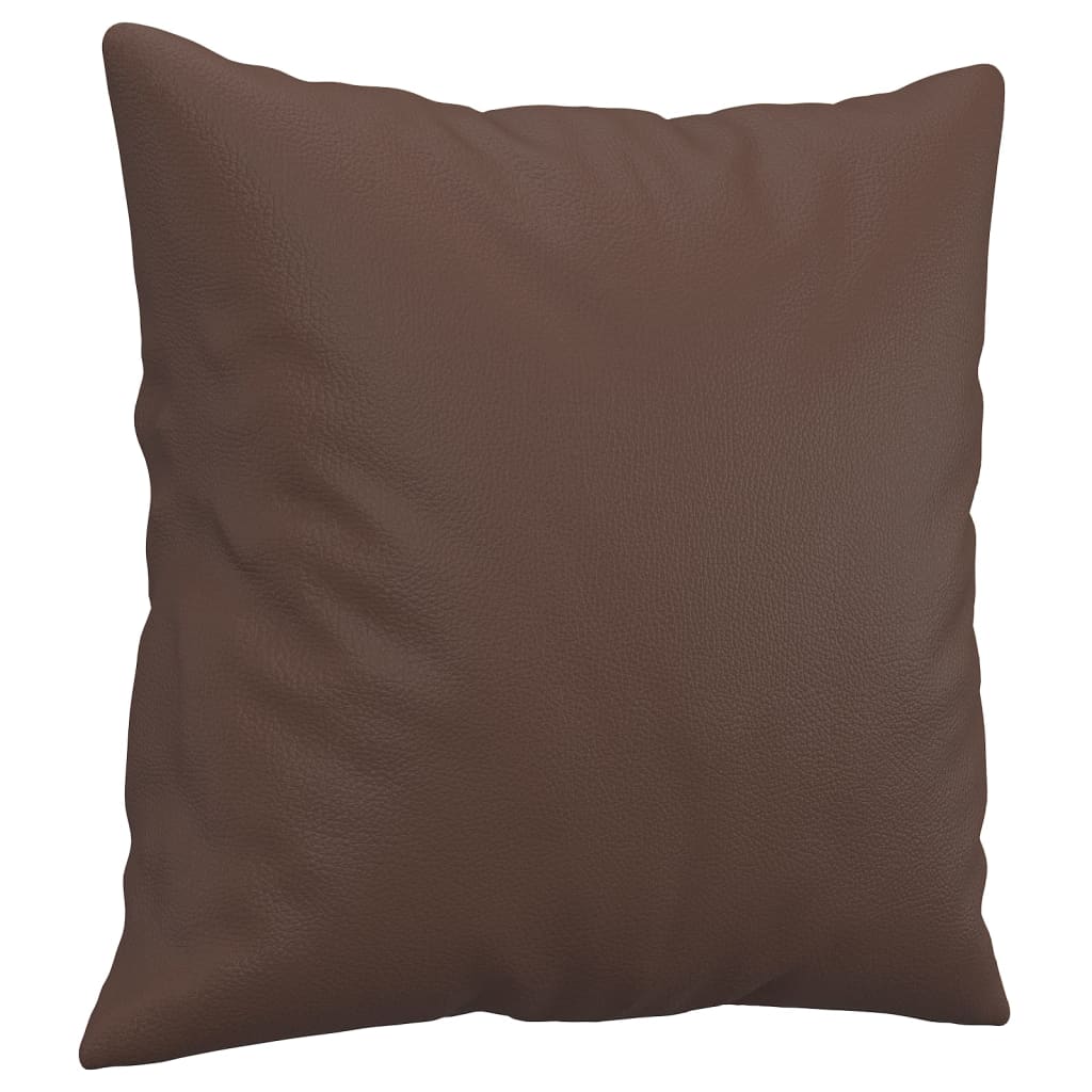 Throw Pillows 2 pcs Brown 40x40 cm Faux Leather