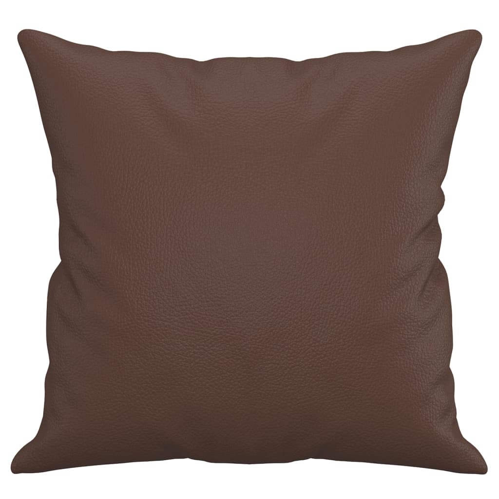 Throw Pillows 2 pcs Brown 40x40 cm Faux Leather