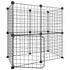 12-Panel Pet Cage with Door Black 35x35 cm Steel