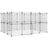 28-Panel Pet Cage with Door Black 35x35 cm Steel