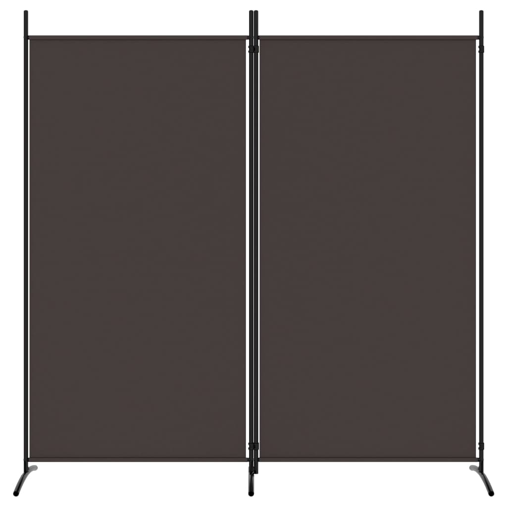 2-Panel Room Divider Brown 175x180 cm Fabric