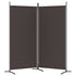 2-Panel Room Divider Brown 175x180 cm Fabric