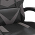Swivel Gaming Chair with Footrest Black&Grey Faux Leather