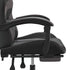 Swivel Gaming Chair with Footrest Black&Grey Faux Leather