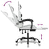 Swivel Gaming Chair with Footrest White&Black Faux Leather