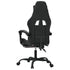 Swivel Gaming Chair with Footrest Black&Grey Faux Leather