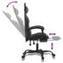 Swivel Gaming Chair with Footrest Black&Grey Faux Leather