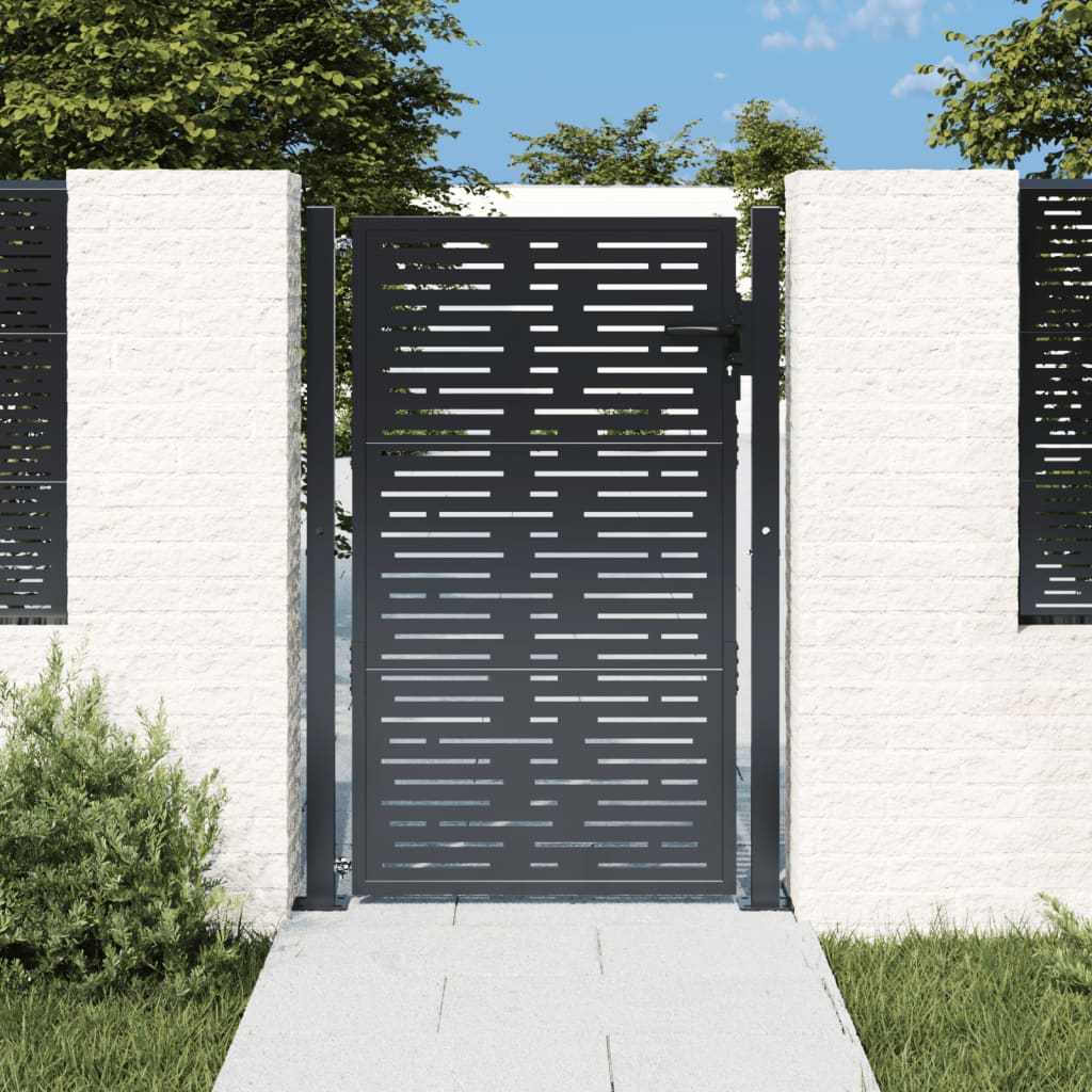 Garden Gate Anthracite 105x155 cm Steel Square Design