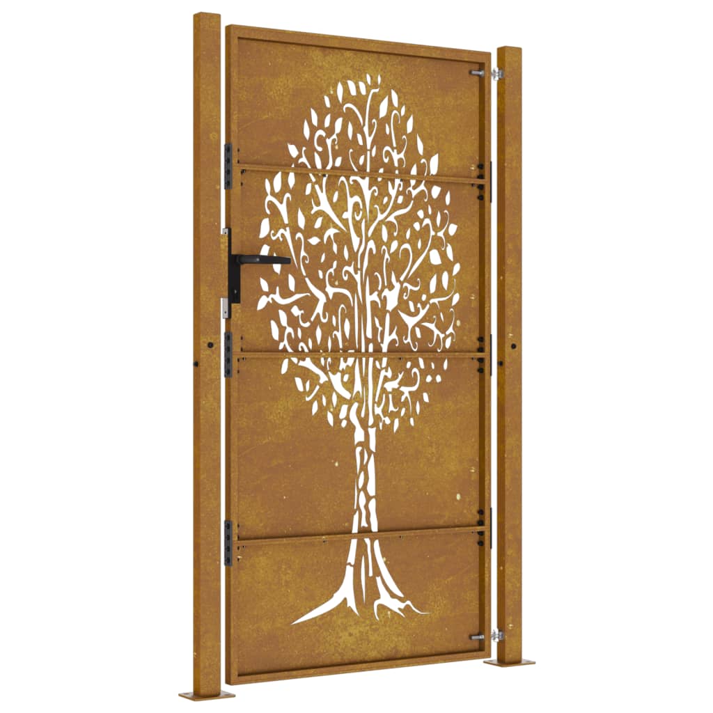 Garden Gate 105x175 cm Corten Steel Tree Design