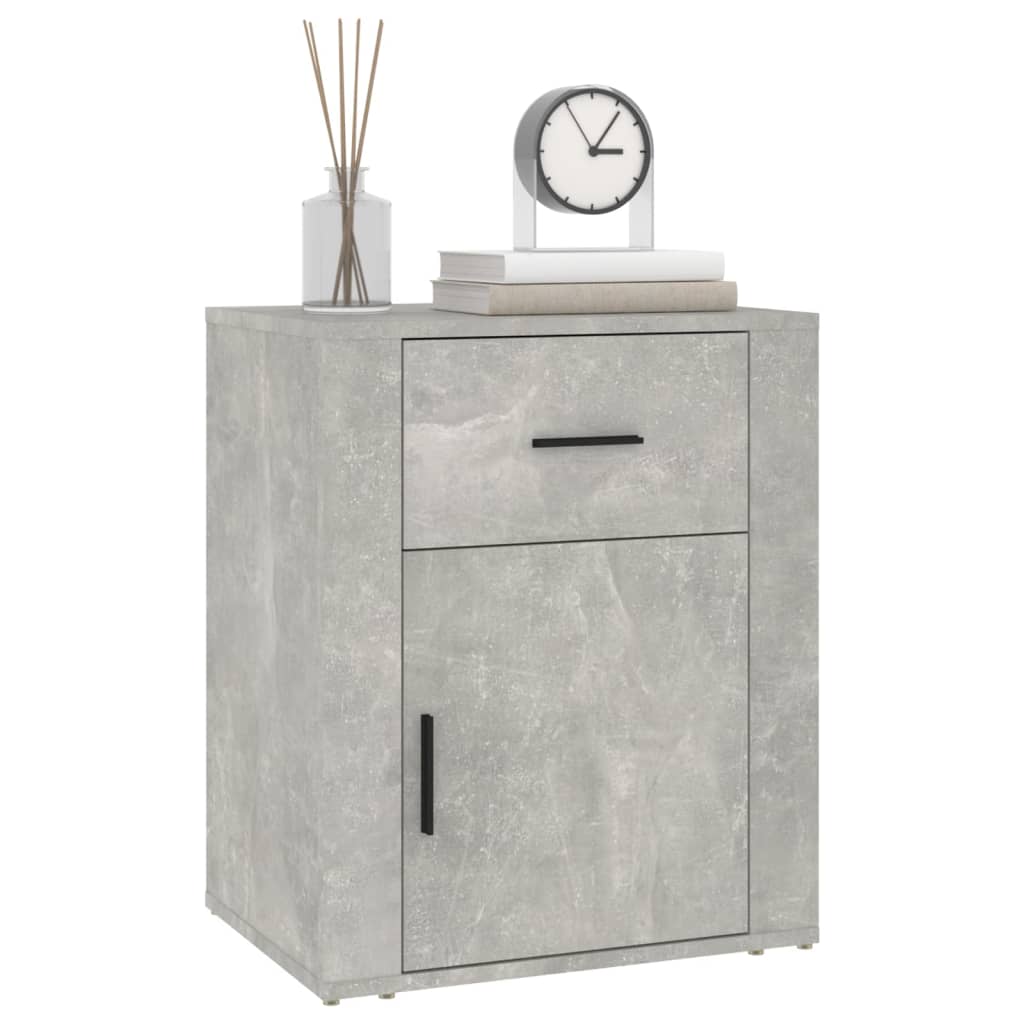 Bedside Cabinet Concrete Grey 50x36x60 cm Engineered Wood