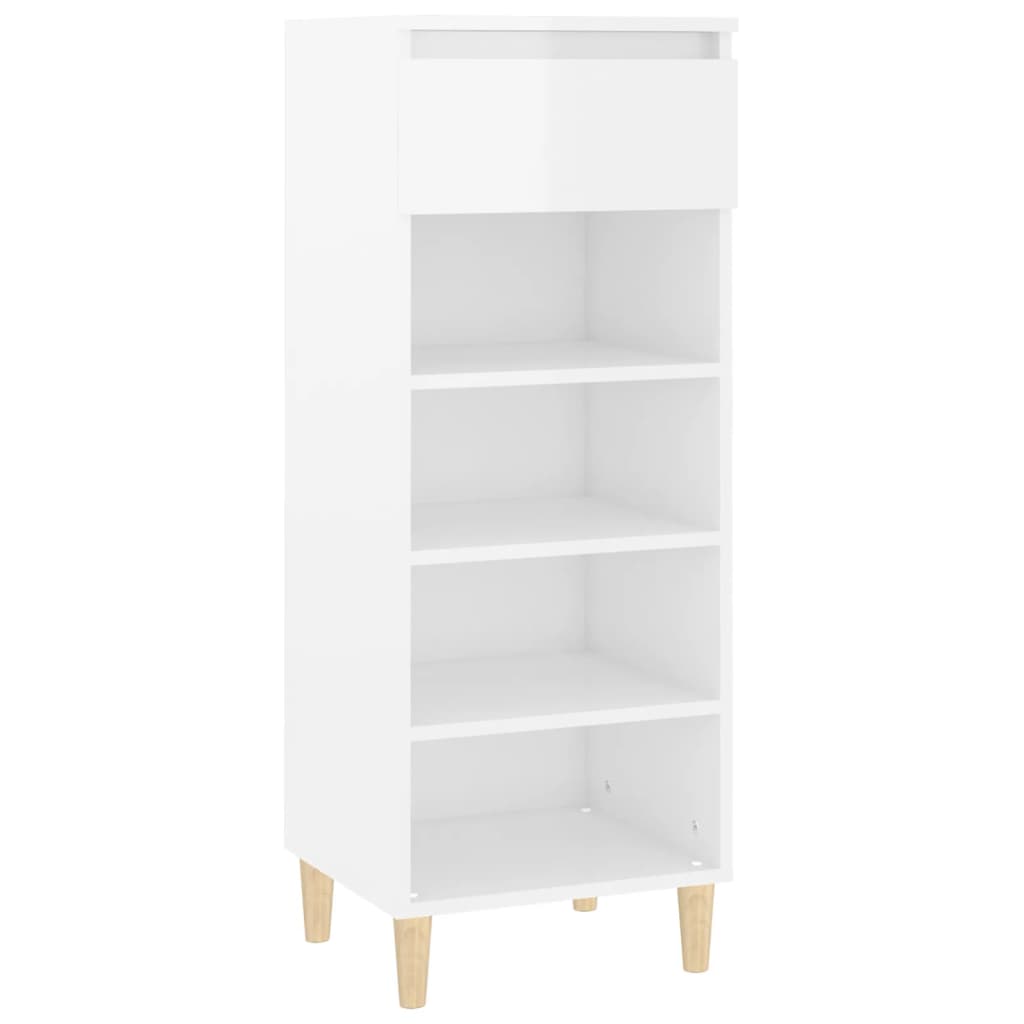 Shoe Cabinet High Gloss White 40x36x105 cm Engineered Wood