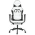 Gaming Chair with Footrest White and Black Faux Leather