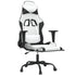 Gaming Chair with Footrest White and Black Faux Leather