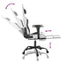 Gaming Chair with Footrest White and Black Faux Leather