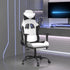 Gaming Chair with Footrest White and Black Faux Leather