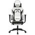 Gaming Chair with Footrest White and Black Faux Leather