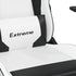 Gaming Chair with Footrest White and Black Faux Leather