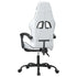 Gaming Chair with Footrest White and Black Faux Leather