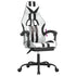 Gaming Chair with Footrest White and Black Faux Leather