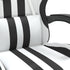 Gaming Chair with Footrest White and Black Faux Leather