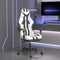 Gaming Chair with Footrest White and Black Faux Leather