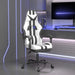 Gaming Chair with Footrest White and Black Faux Leather